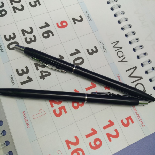 Ручка металлическая Palina, синие чернила / Классический дизайн